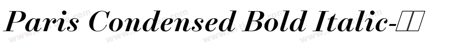 Paris Condensed Bold Italic字体转换